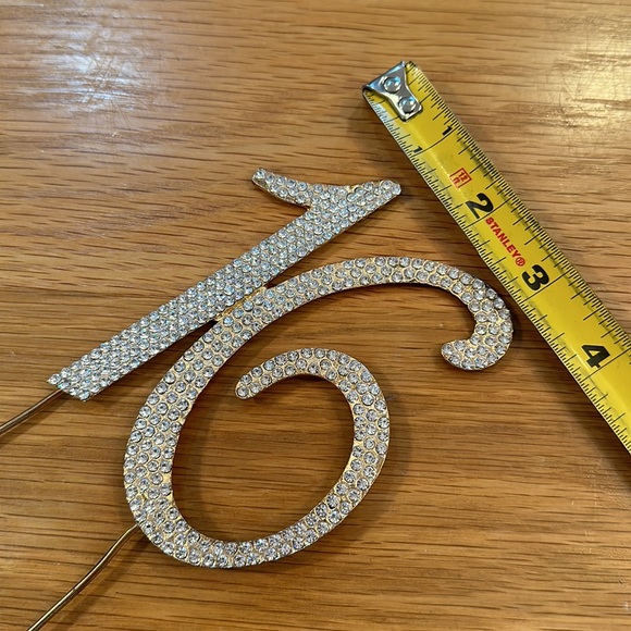 Monogram Cake Toppers - Gold Rhinestone - 16 - Picture 9 of 14